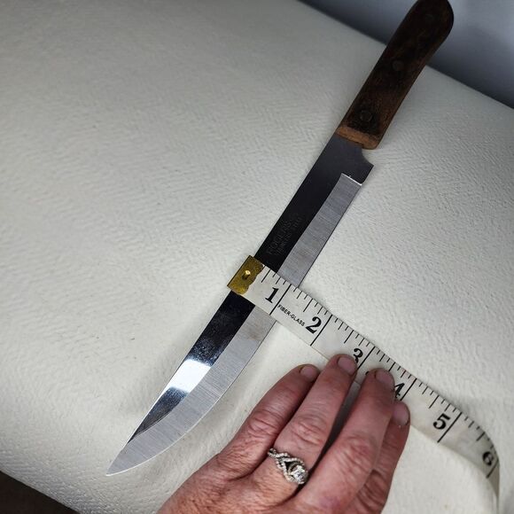 Vintage Rogers Chef Knife 8"  Blade, Wood Handle Stainless Steel Japan - Picture 5 of 5